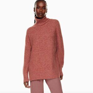 Aritzia Group Babaton Merino Turtleneck sweater medium pink relaxed stretch soft